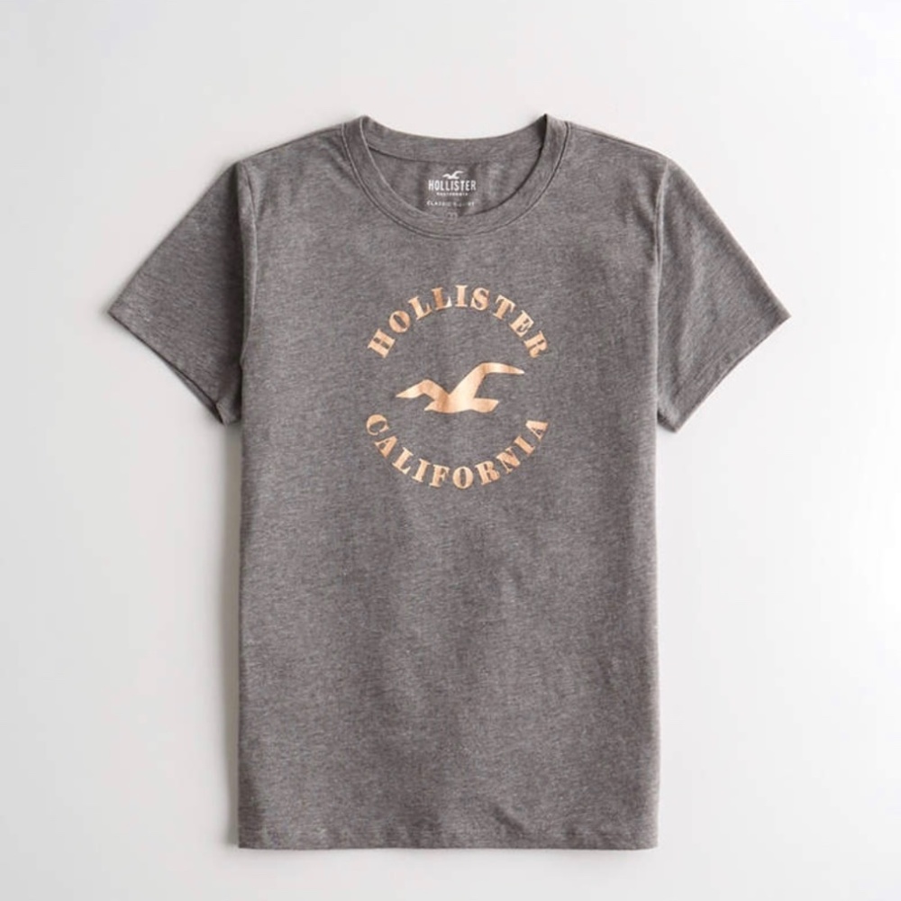 Hollister Metallic Logo Graphic Tee